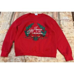 Delta Unisex Pullover Sweater Red Christmas Jesus is the Reason Crew Neck L
